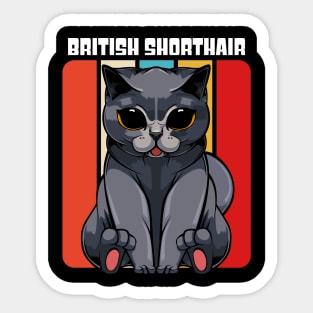 British Shorthair - Cute Retro Style Kawaii Cat Sticker